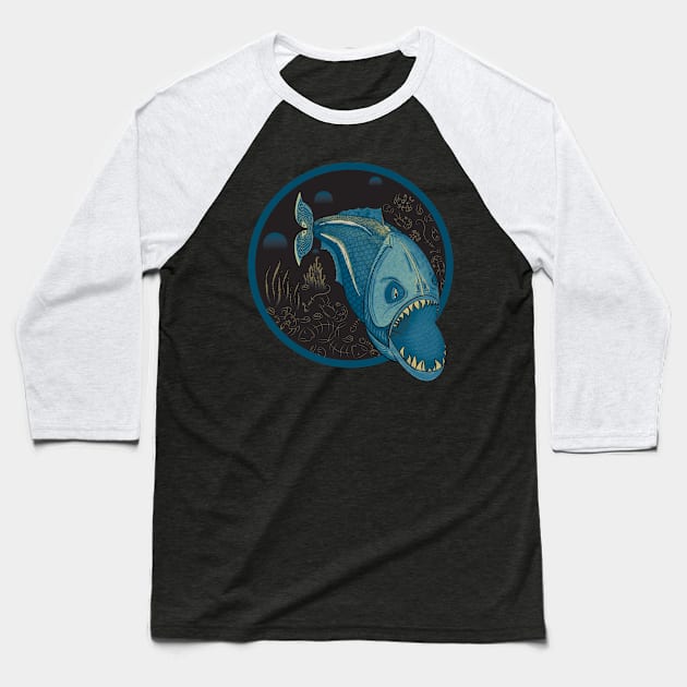 Piranha Baseball T-Shirt by Stecra